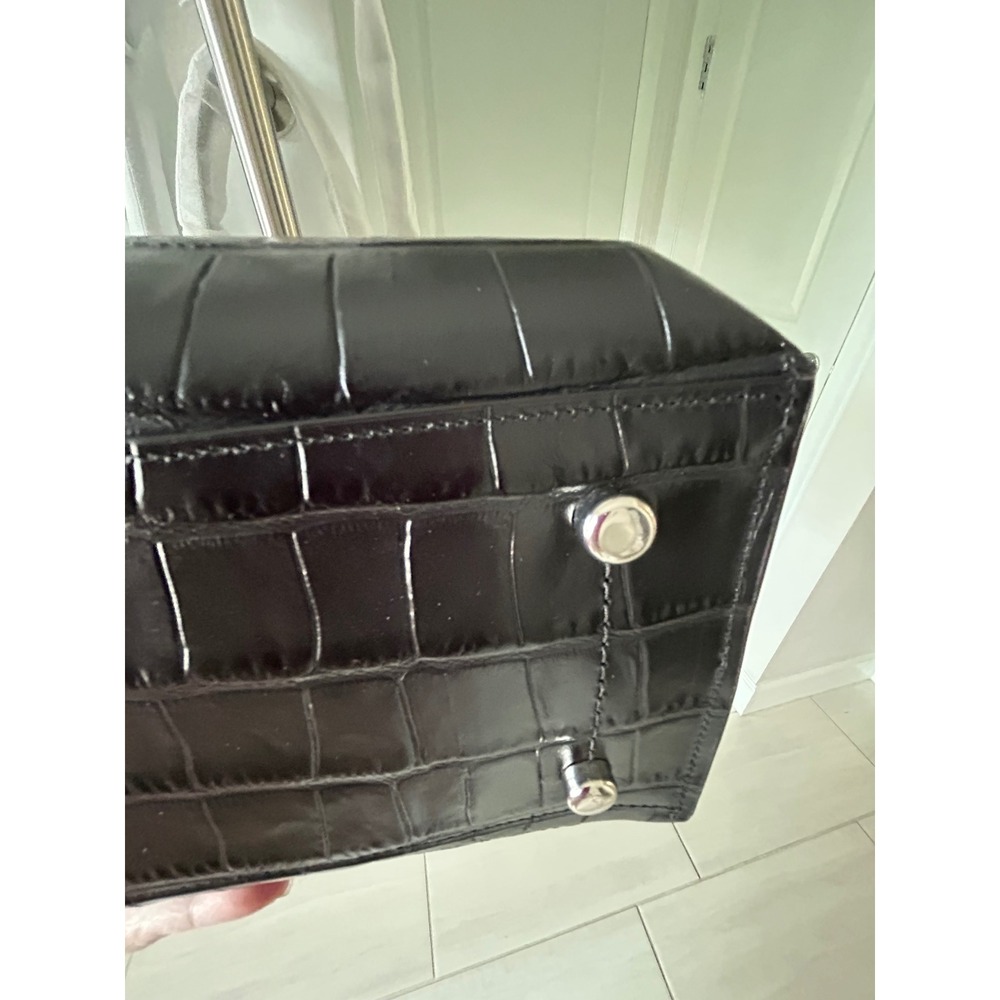 Coach Willow Tote Black Croc Embossed Leather Handbag CP140 NEW - Picture 4 of 8